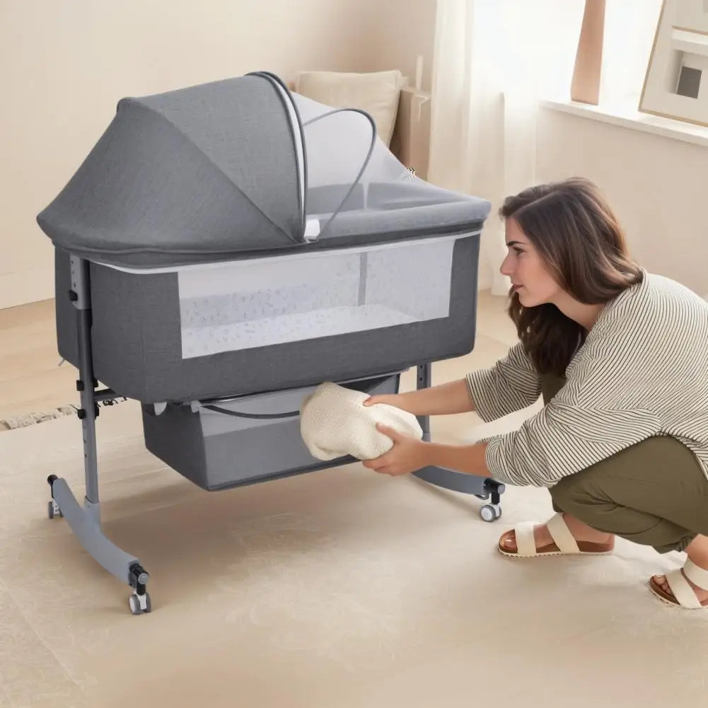 Portable Baby Cradle: Travel Cot with Mosquito Net Protection