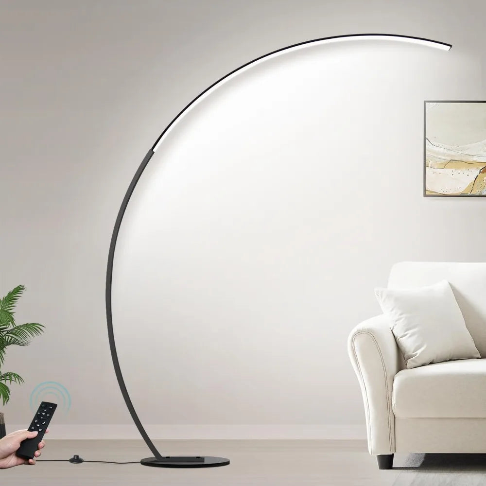LED Arc Floor Lamp: 2000LM, 3-Color Adjustable Light